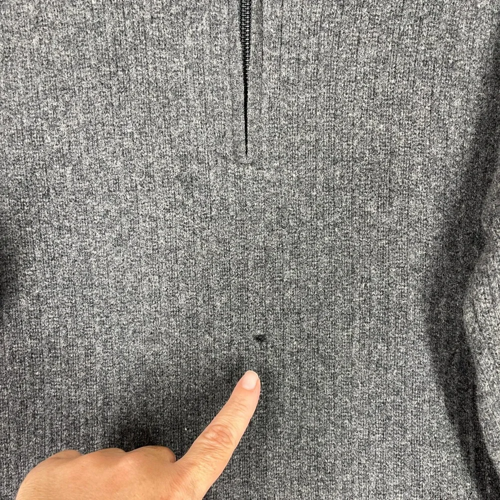 Vintage Banana Republic Lambswool Cashmere Sweater Mens L Gray Elbow Patch Y2K‎